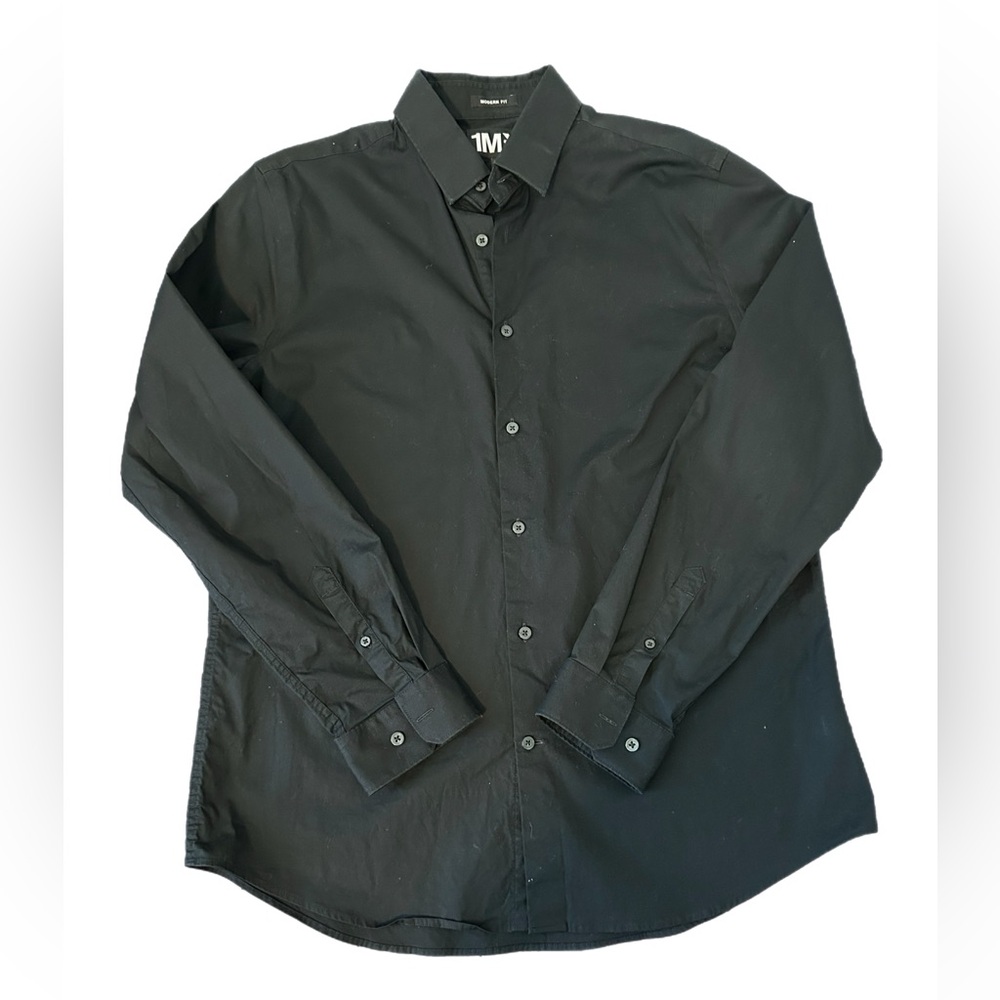 Express Black Casual Button Down Shirt with Classic Design
